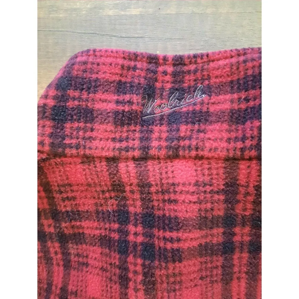Woolrich Women's Large Red Black Hunt Plaid Fleece Full-Zip Vest Two Pockets - Image 6