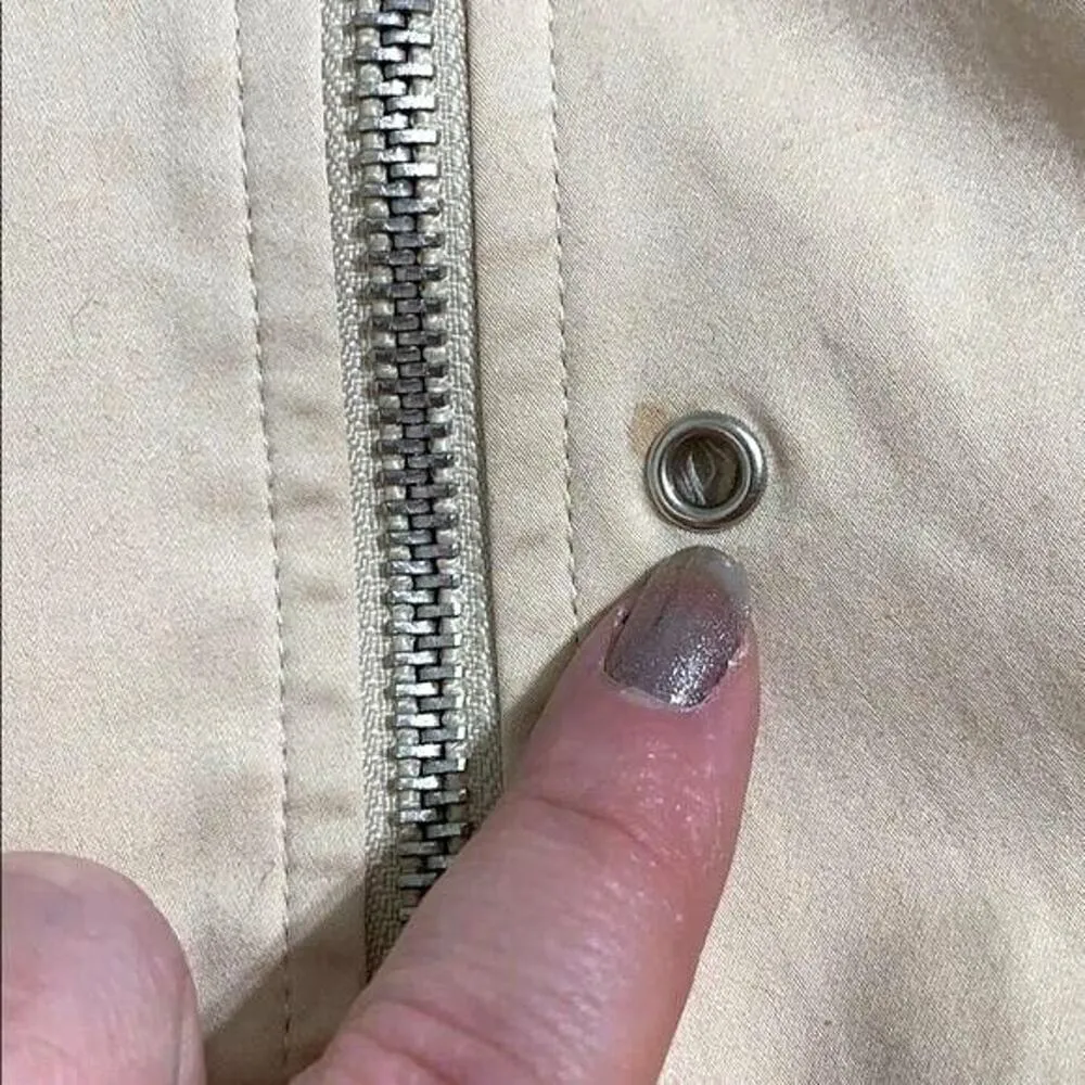 Votre Nom Womens Moto Jacket Coat Asymmetrical Zip Lightweight Beige Size 12 - Image 10