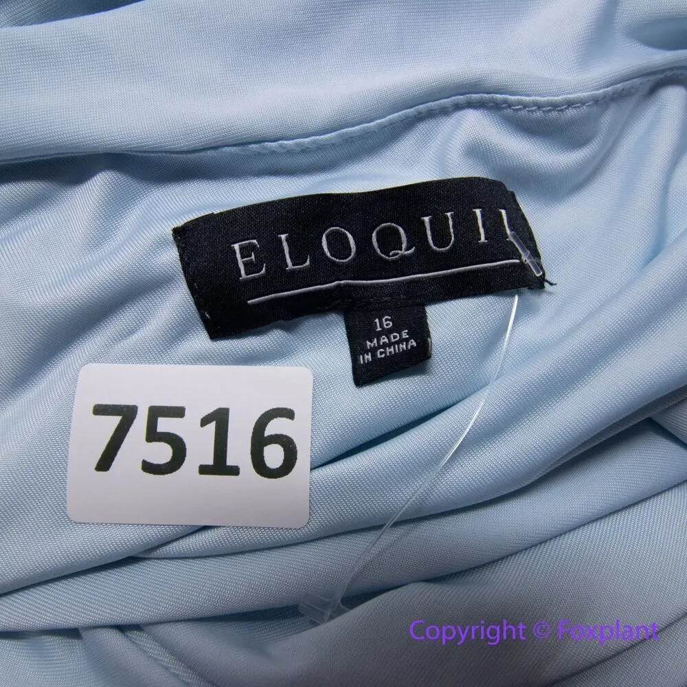 Eloquii Ruched One Shoulder Dress skyride blue ruched asymmetrical midi, size 16 - Image 12