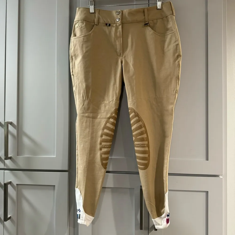 Equine Couture Ladies Sophie Riding Breeches‎ Tan size 32 - Image 2