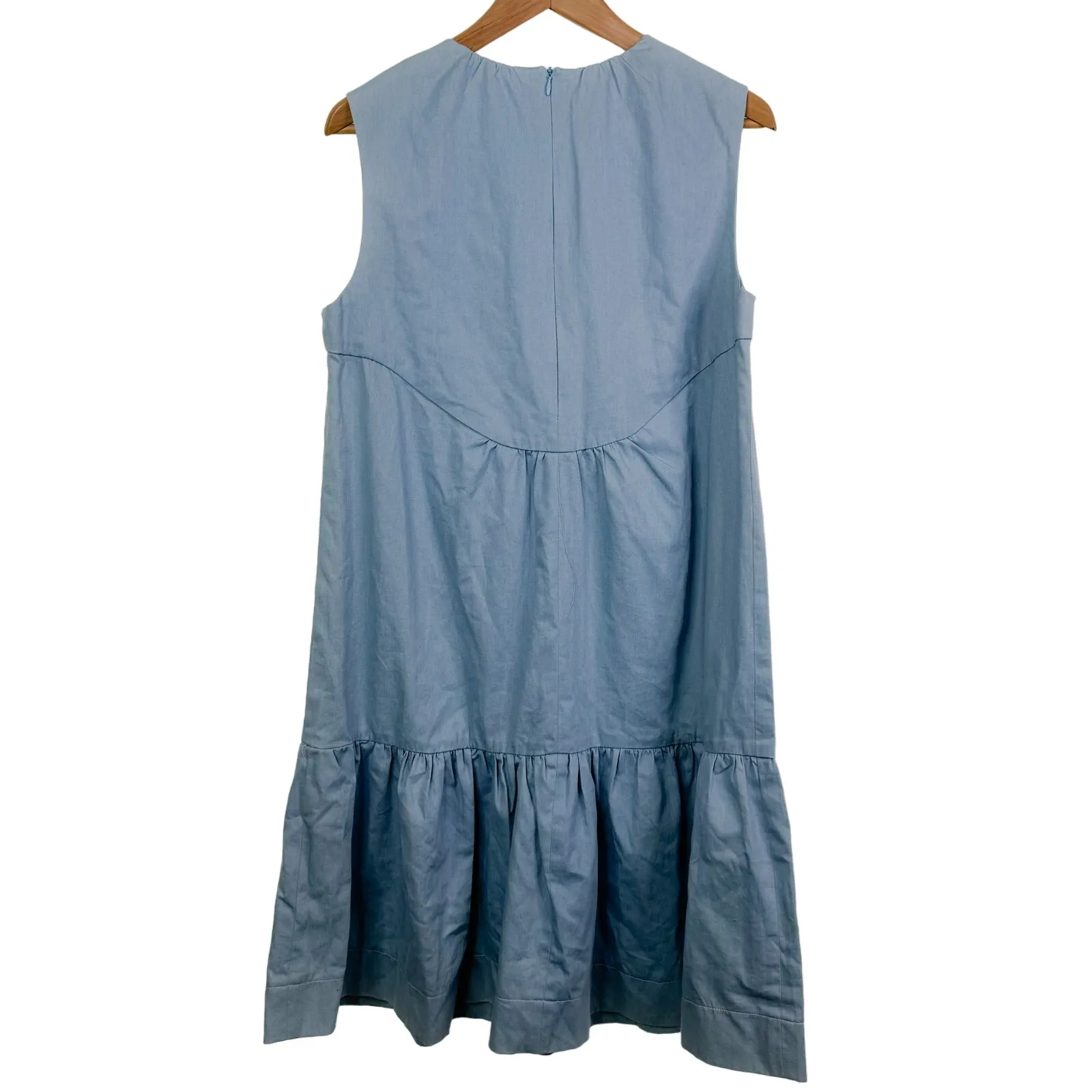 Harper Denim Chambray Tiered Sleeveless Babydoll Dress Jumper‎ Size M NWT - Image 3