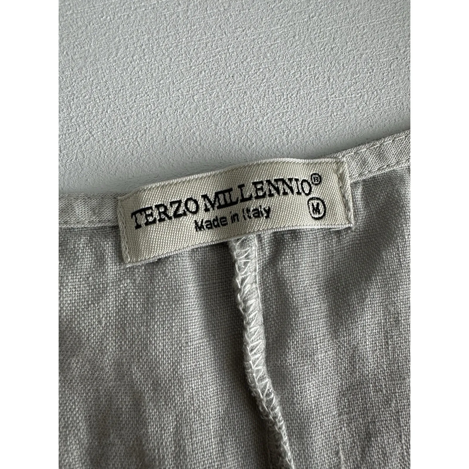 Terzo Millennio Gray Linen Maxi Dress Sz M Quiet Luxury Minimalist Peasant (b34) Size M - Image 7