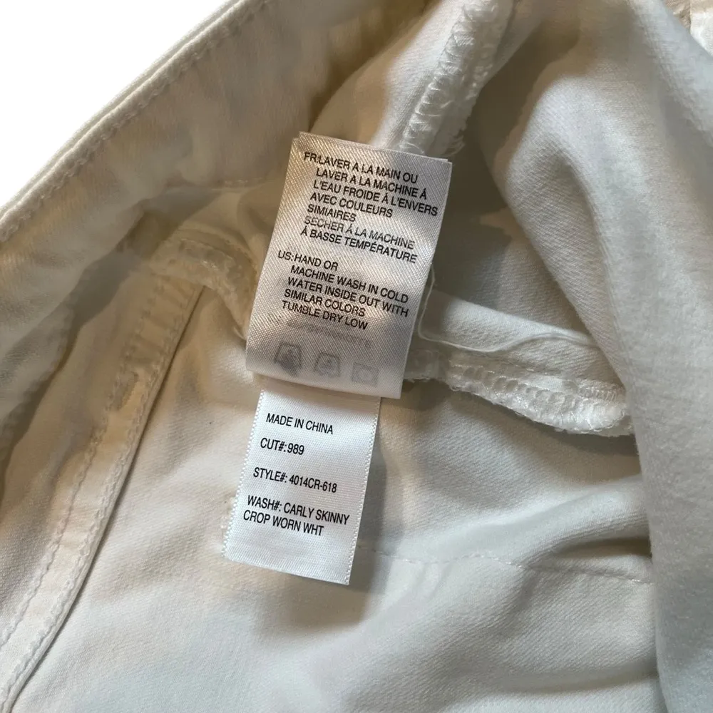 Articles of Society Carly Skinny Crop Distressed Jeans in Worn White, Sz 30 - Image 10