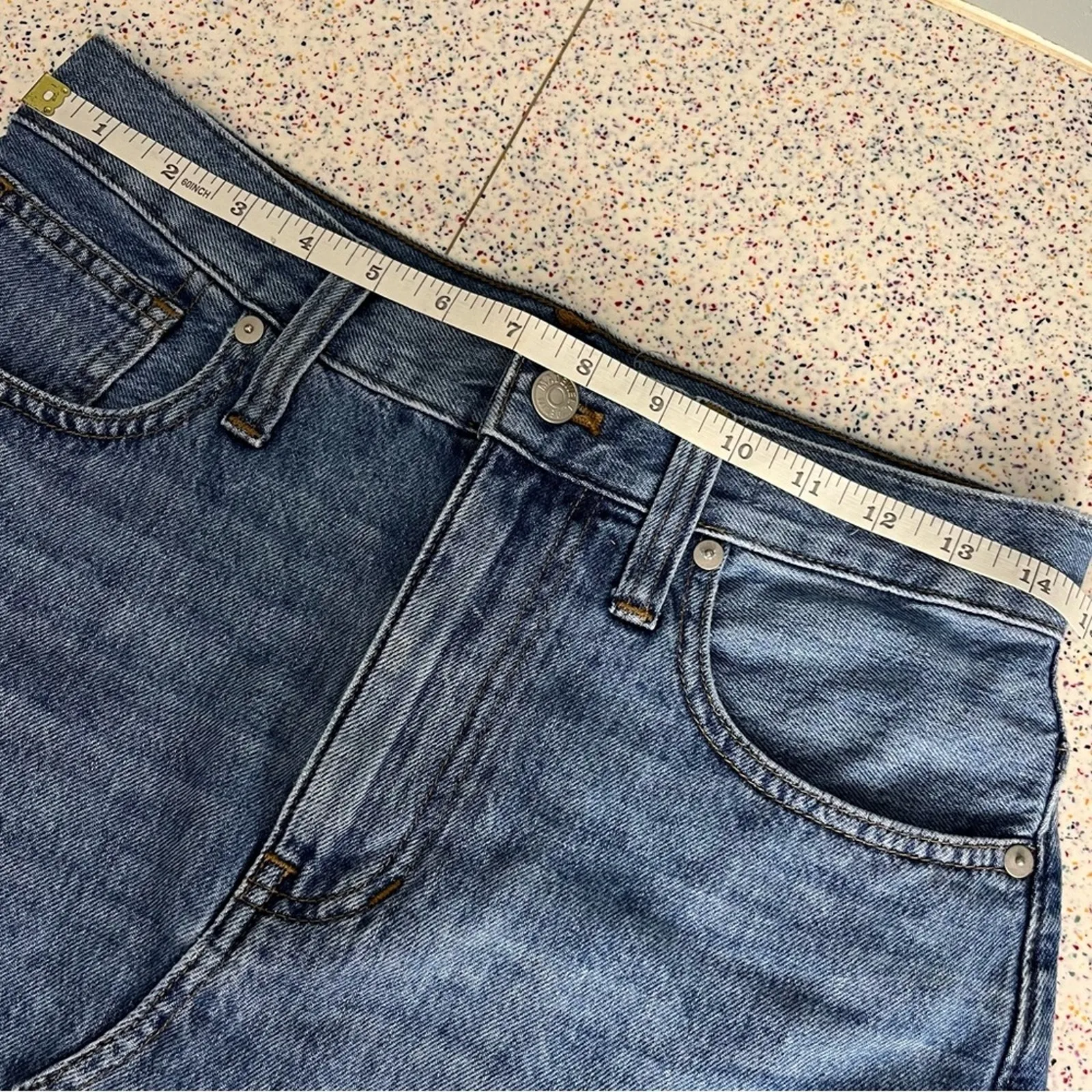 Madewell Rigid Denim Jean A-Line Skirt Pockets 100% Cotton Blue Women’s 26 - Image 8