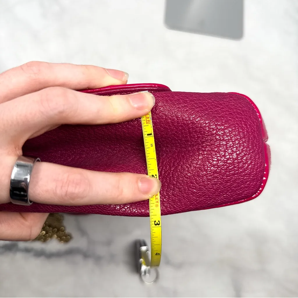 Christian Louboutin Sweet Charity Metal Bow Leather Purse Bag Pink Designer Glam - Image 14