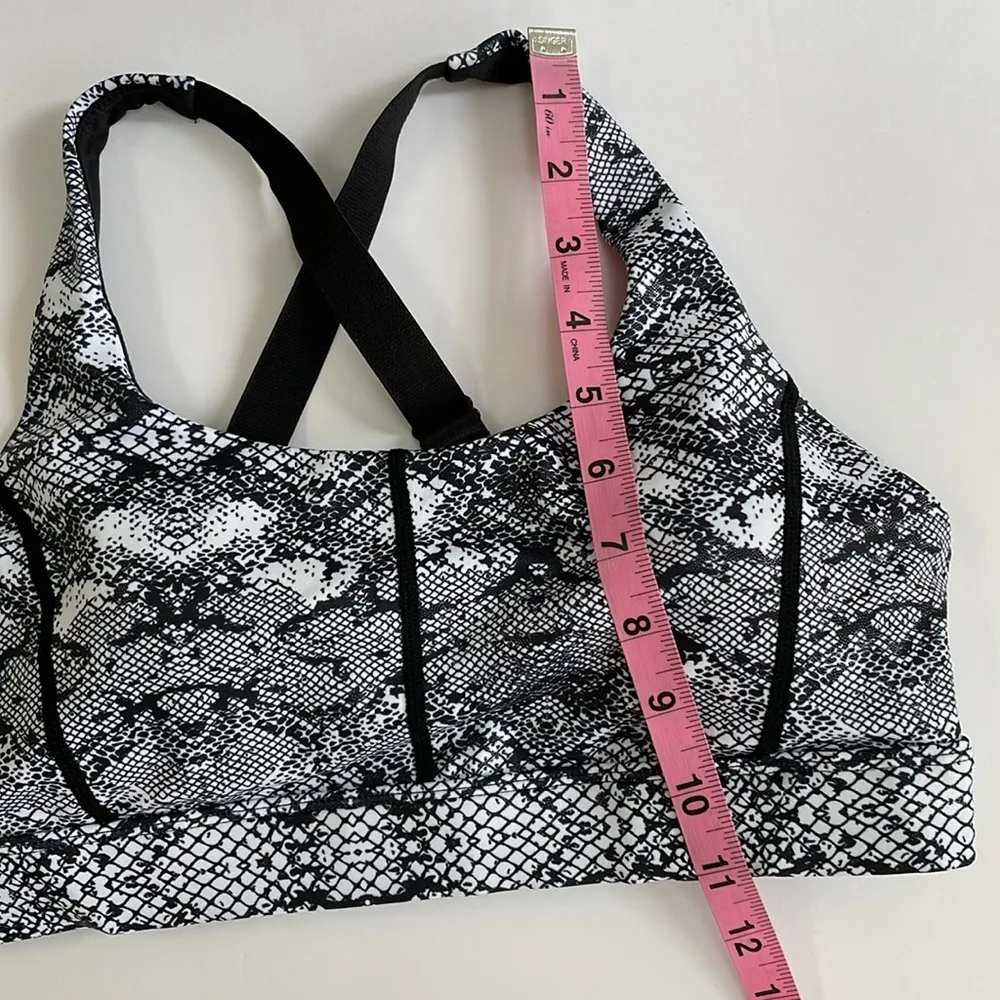 ZYIA Active Light n Tight Adjustable Sports Bra Cobra Metallic Snake Size L - Image 8
