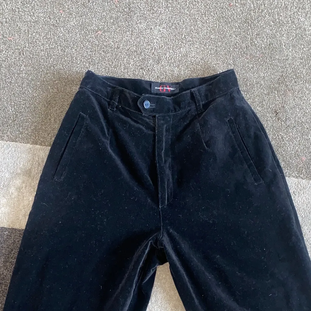 Vintage Gloria Vanderbilt high waist Black barrel Corduroy Pants - Image 6