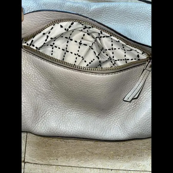 KATE SPADE Pebble Leather Purse Crossbody Shoulder HandBag Beige‎ Tan Ivory - Image 4