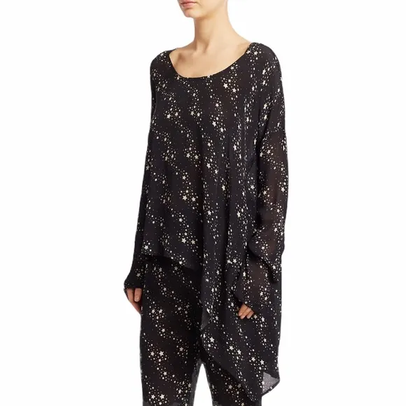 Figue Ani star print draped asymmetrical hem tunic size M Size M - Image 2