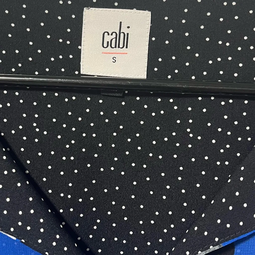 Cabi Untamed  A-Line Dress Blue Floral Flowy Polka dot Lined size small 5576 - Image 4