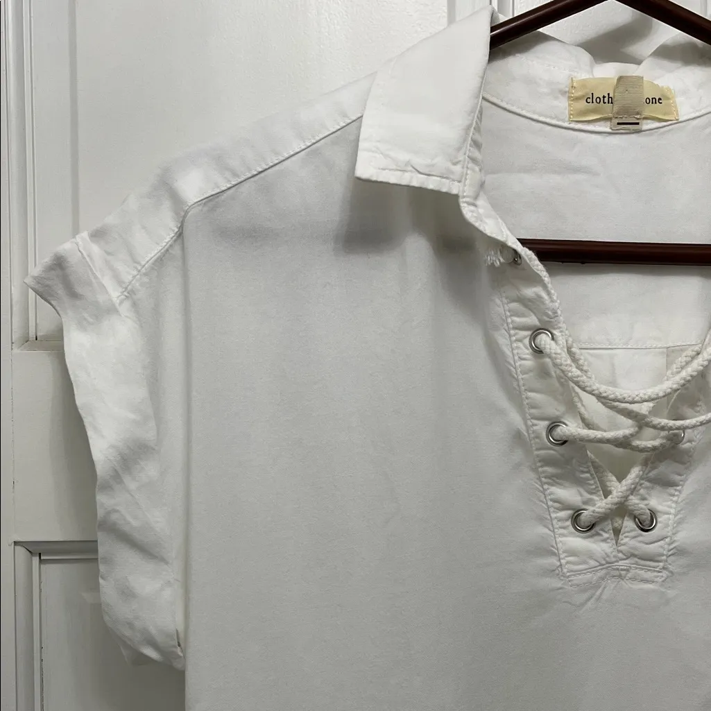 Cloth & Stone Lace-Up 100% Tencel Chambray Shirt & Dress Bundle Set - Size XS - Image 5