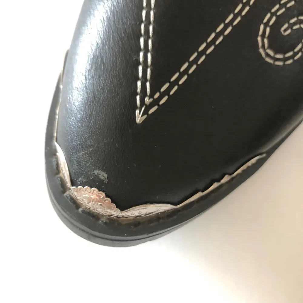 Spell and The Gypsy Cactus Rose Black Leather Detail Women Ankle Boots Size 7 - Image 11