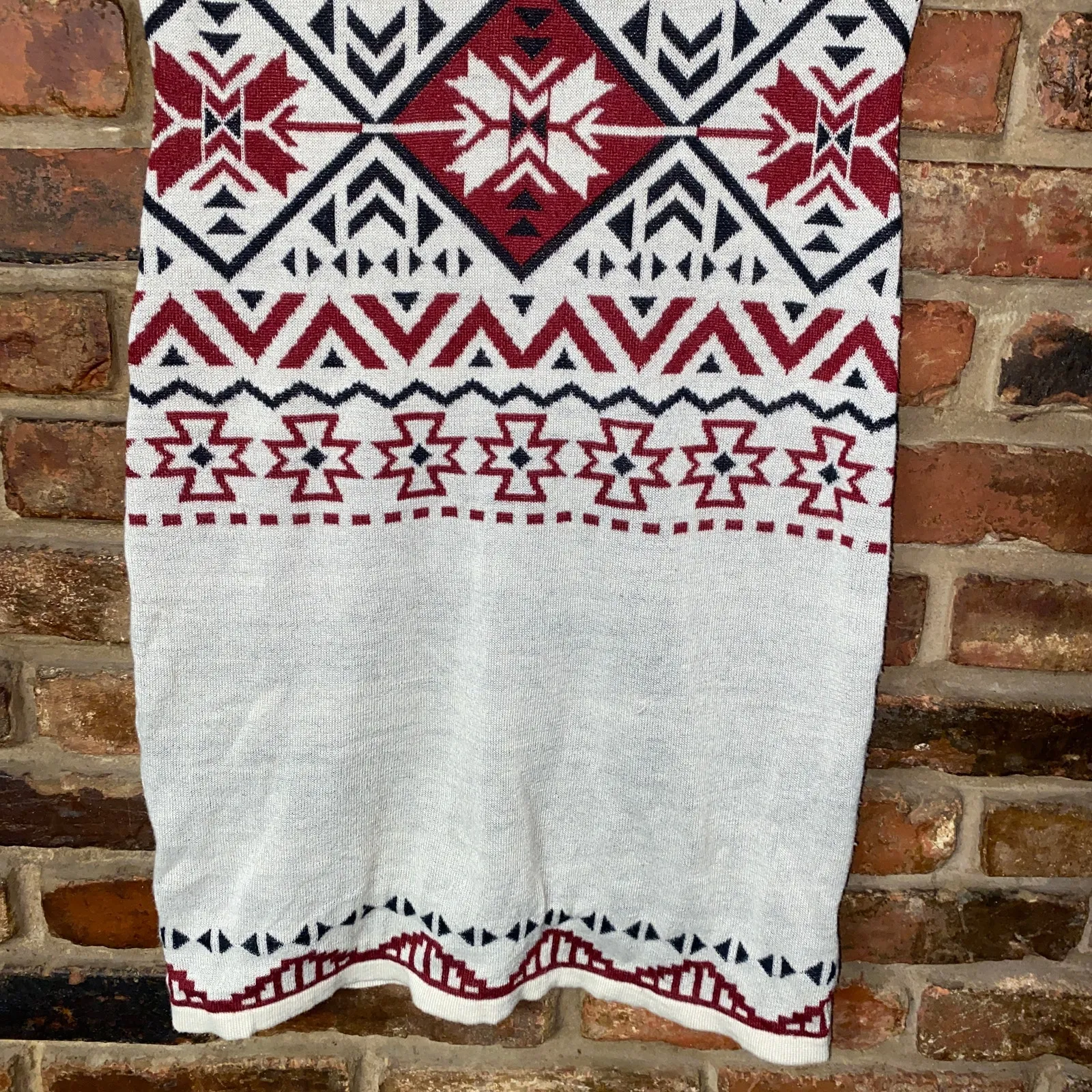 Papaya Beige Burgundy Red Sleeveless Knit Mini Sweater Dress Women's Size large - Image 3