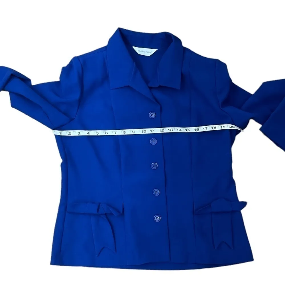 Elisabeth Williams Vintage Royal Blue Blazer Jacket Size 12 - Image 3