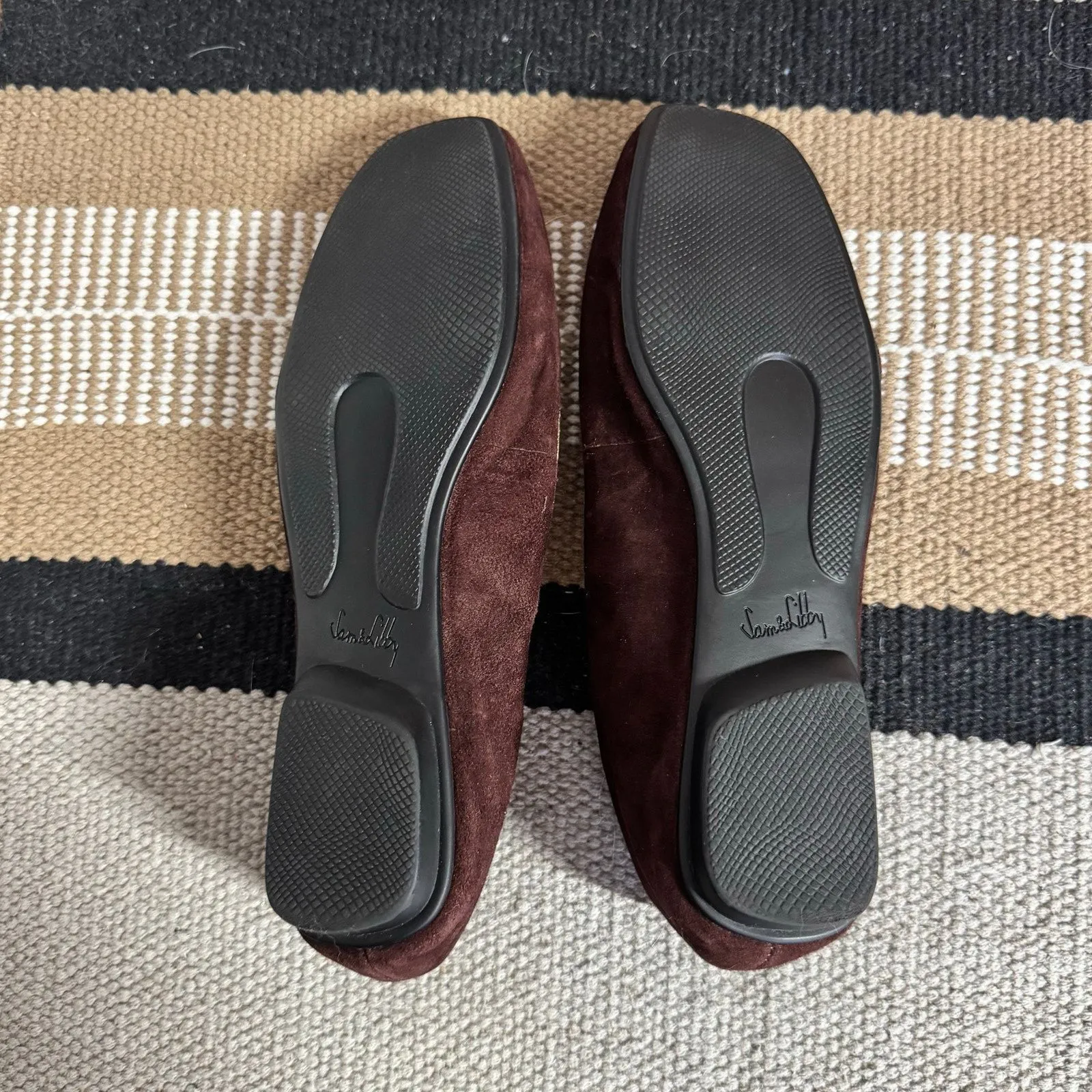 Sam & Libby Ballet Flat Square Toe Shoe Women 6M Brown Minimal Preppy Suede - Image 10