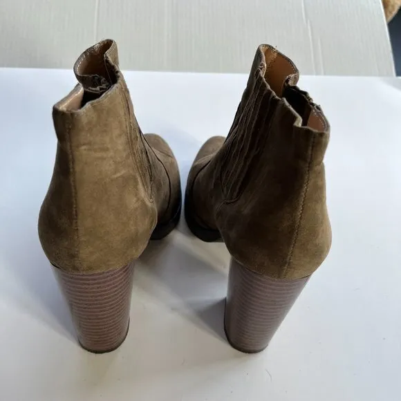 ZARA‎ SUEDE STACK CHUNKY HEELED ANKLE BOOTS BOOTIES - Image 6