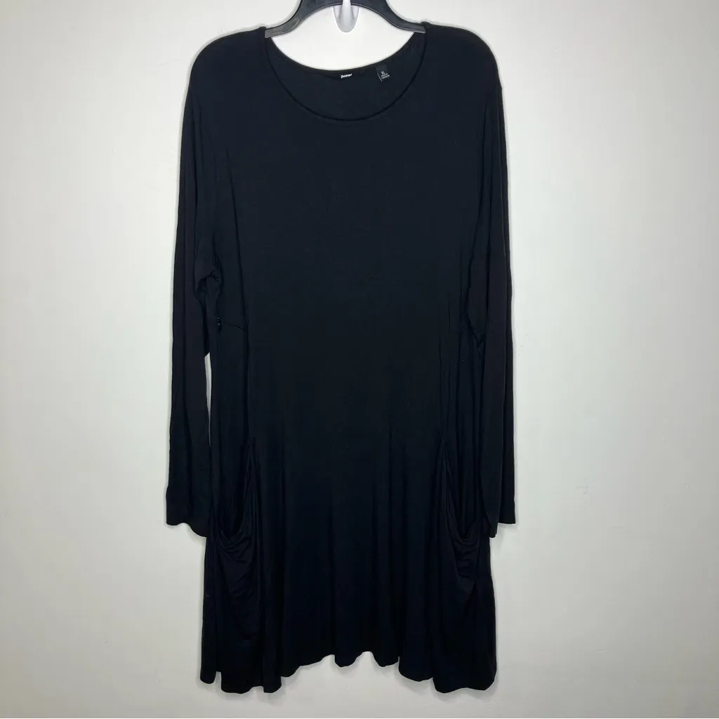 Betabrand black long sleeve pocket dress casual‎ minimalist women’s size XL - Image 4