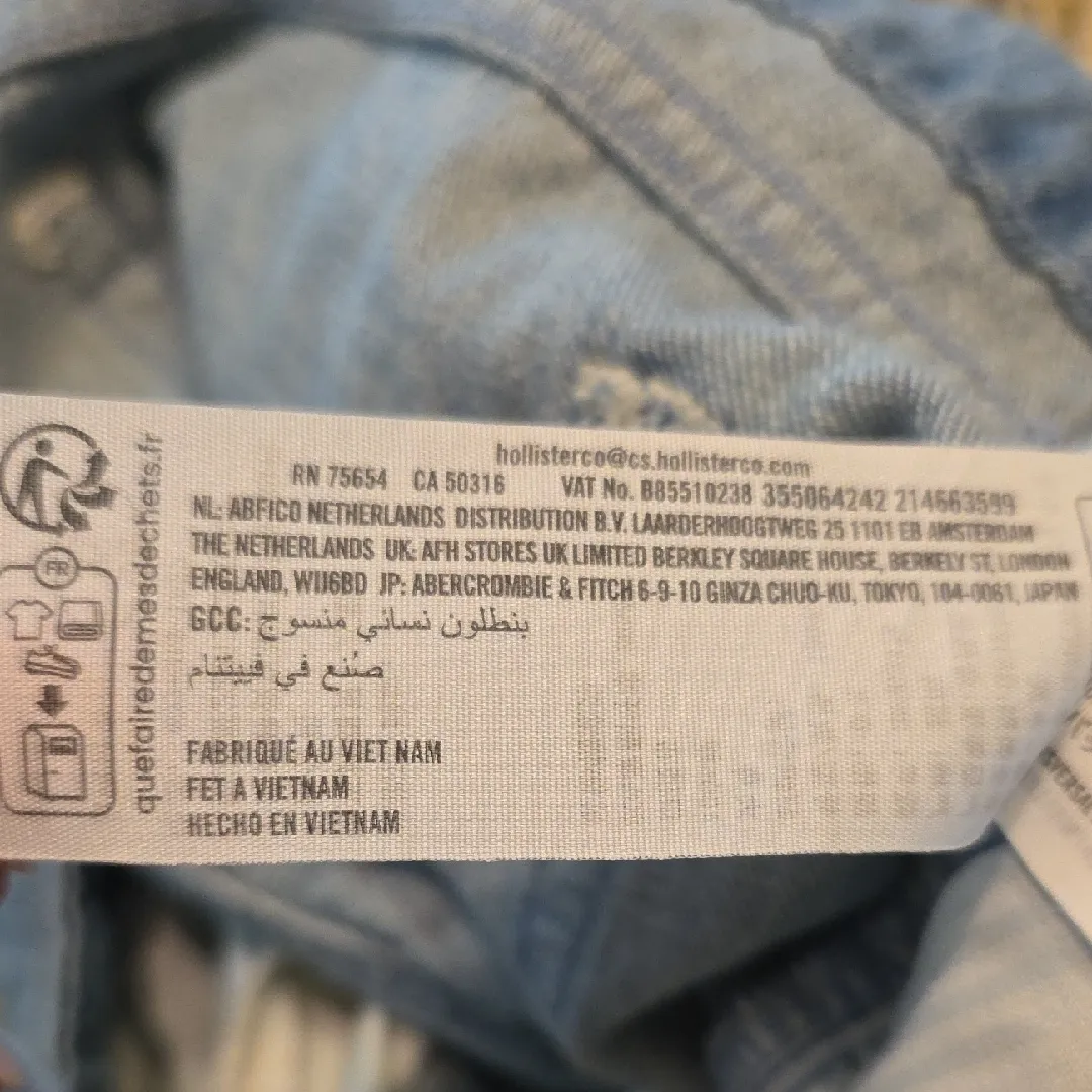 Hollister Jeans Baggy Low-Rise Wide-Leg Distressed Denim Medium Wash Size 25 - Image 8