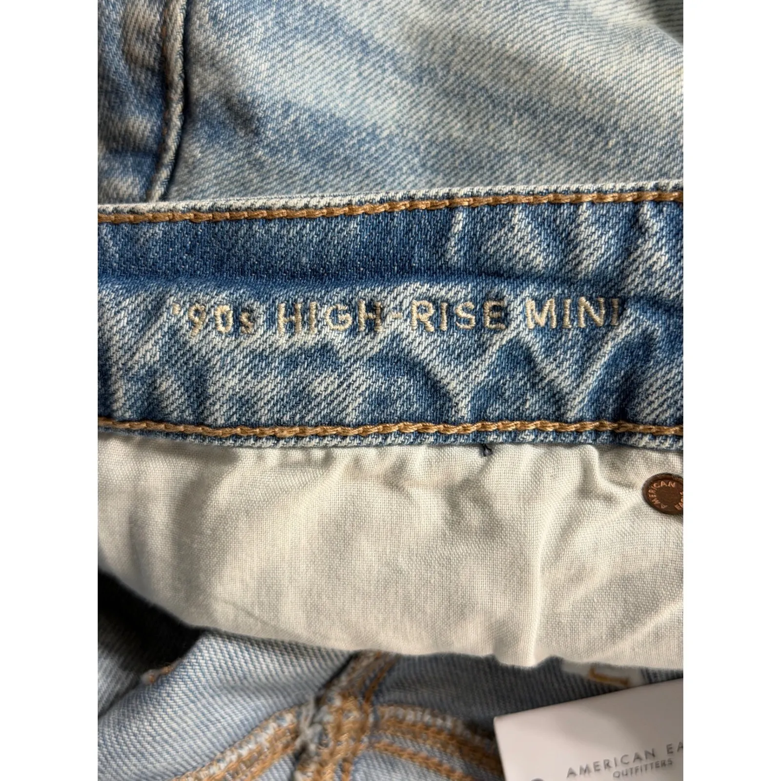 American Eagle Outfitters NEW Women's Denim 90's High Rise Mini Skirt Size 12 - Image 5