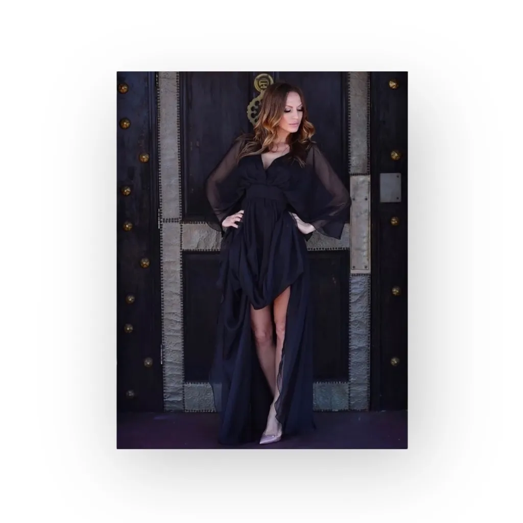 new Lotus Threads ༄ Lace Romper Sheer Overlay Gown Cocktail Maxi Dress ༄ Black - Image 3