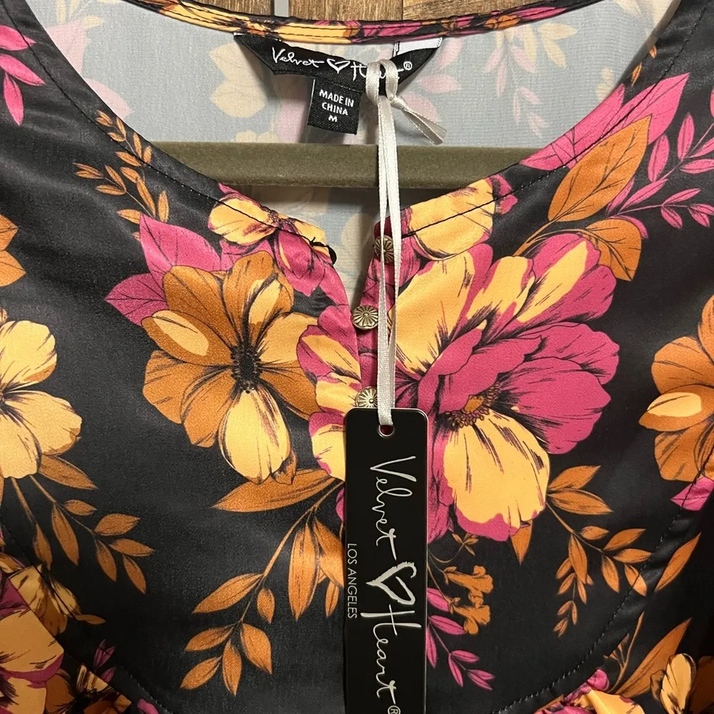 Velvet Heart SOLEIL GOLD FLORAL BLOUSE - Image 3