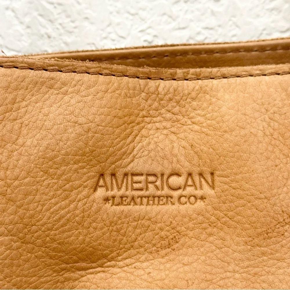 American Leather Co. Lenox Triple Entry Cafe Latte Satchel Double Strap Shoulder Tan - Image 12