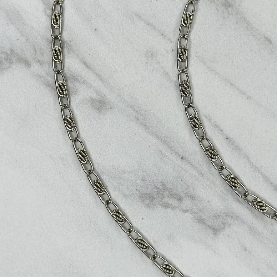 Silver Tone Swirl Chain Purse Strap 47" Crossbody Bag Replacement ✨ - Image 7