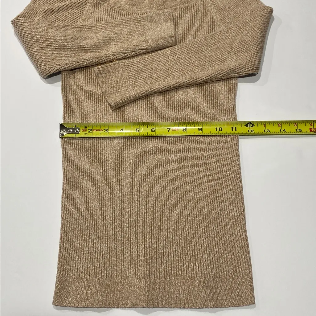 7th Avenue Cozy Ribbed cowl Neck Knit Sweater Color tan/taupe Size Small Tan - Image 7