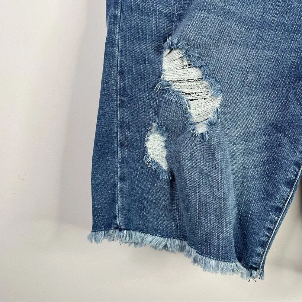Sophie Stretch Denim Distressed Bermuda jean shorts womens 8 - Image 4