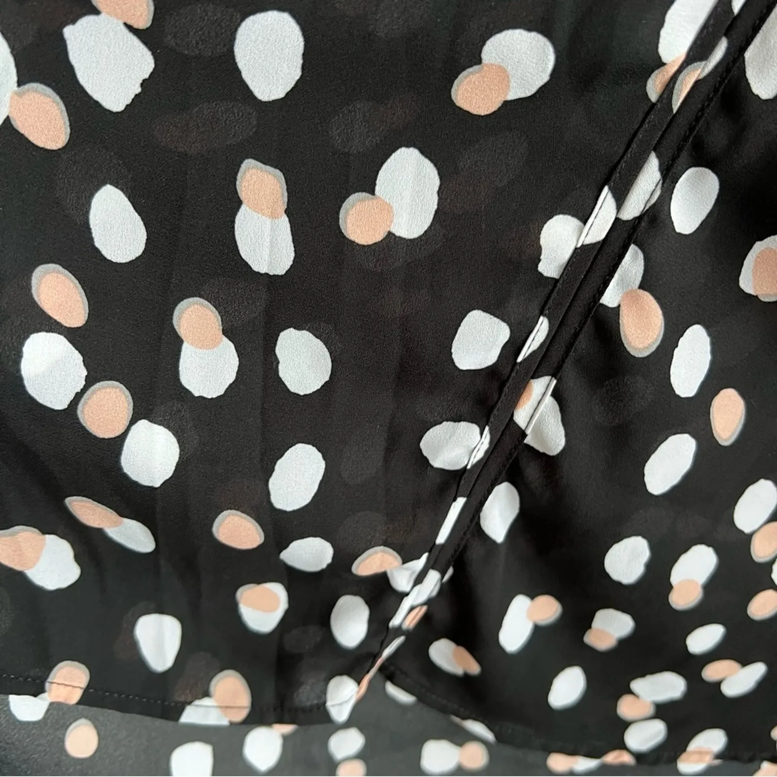 Philosophy V Neck Dotted Pink White V Neck Business Casual Office Work Large - Image 4