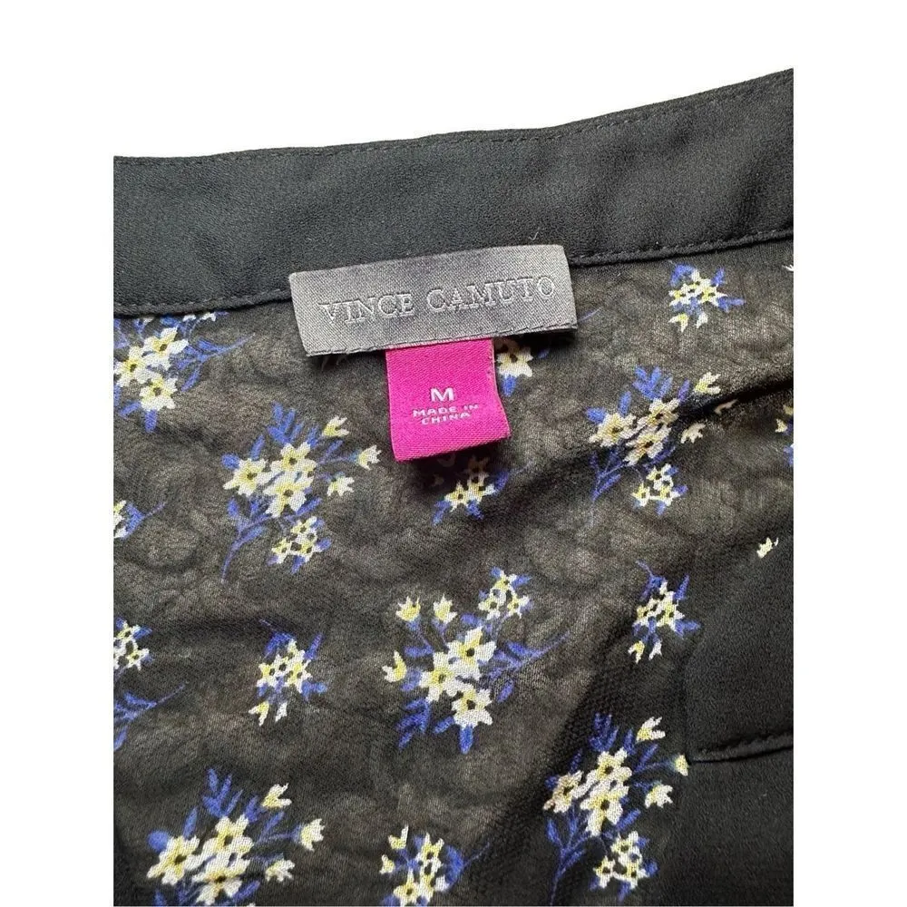 Vince Camuto Highlands Windowpane Plaid Dolman Sleeve V-Neck Top Sz M - Image 3