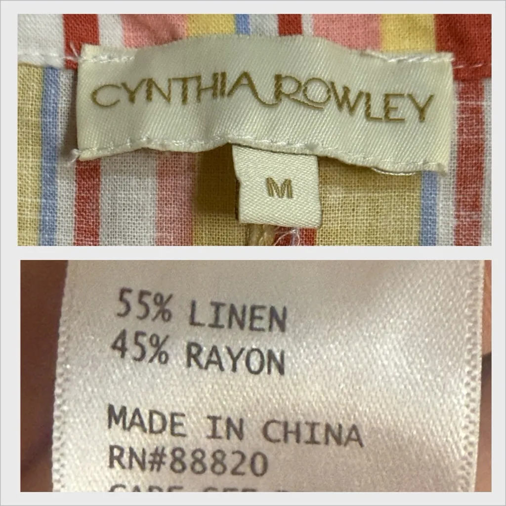 Cynthia Rowley ✨ Linen Blend Blouse Size M - Image 4