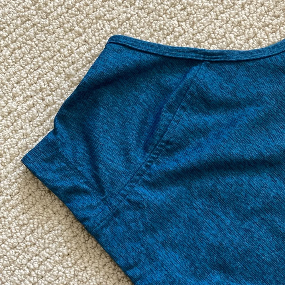 Outdoor Voices Athena Crop Bra Top Blue OG Textured Compression Size Small EUC - Image 3