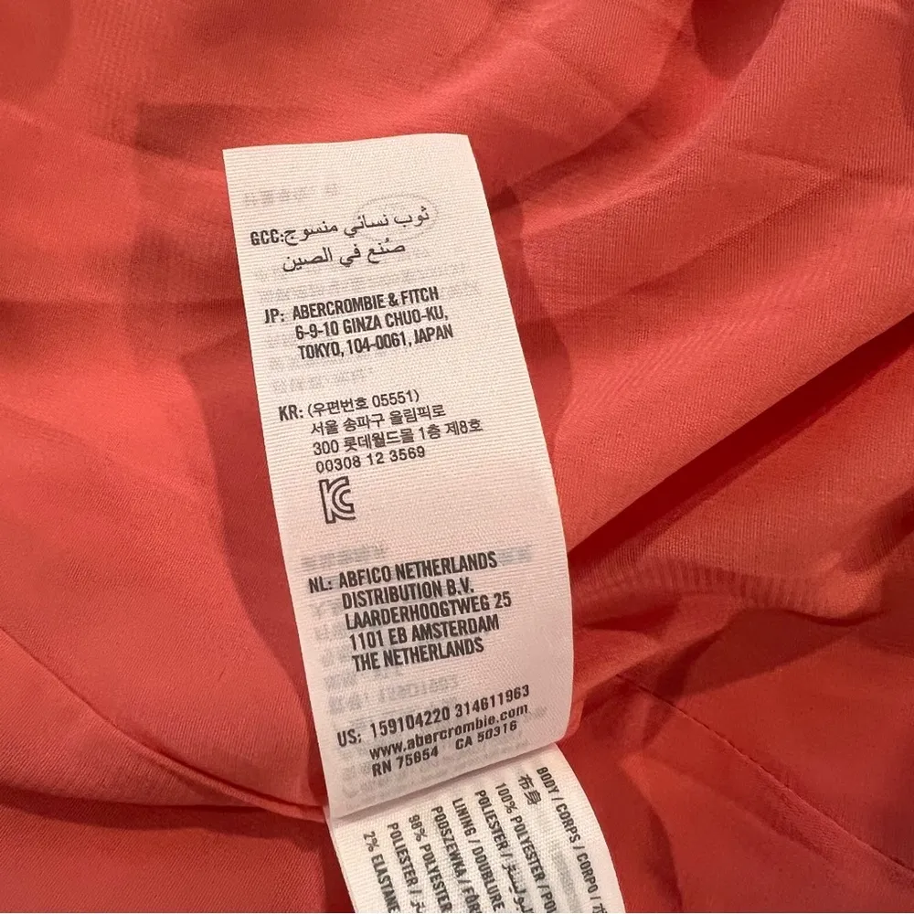 Abercrombie & Fitch Orange Sheath Midi Dress Sweetheart Neckline side slit - Image 12