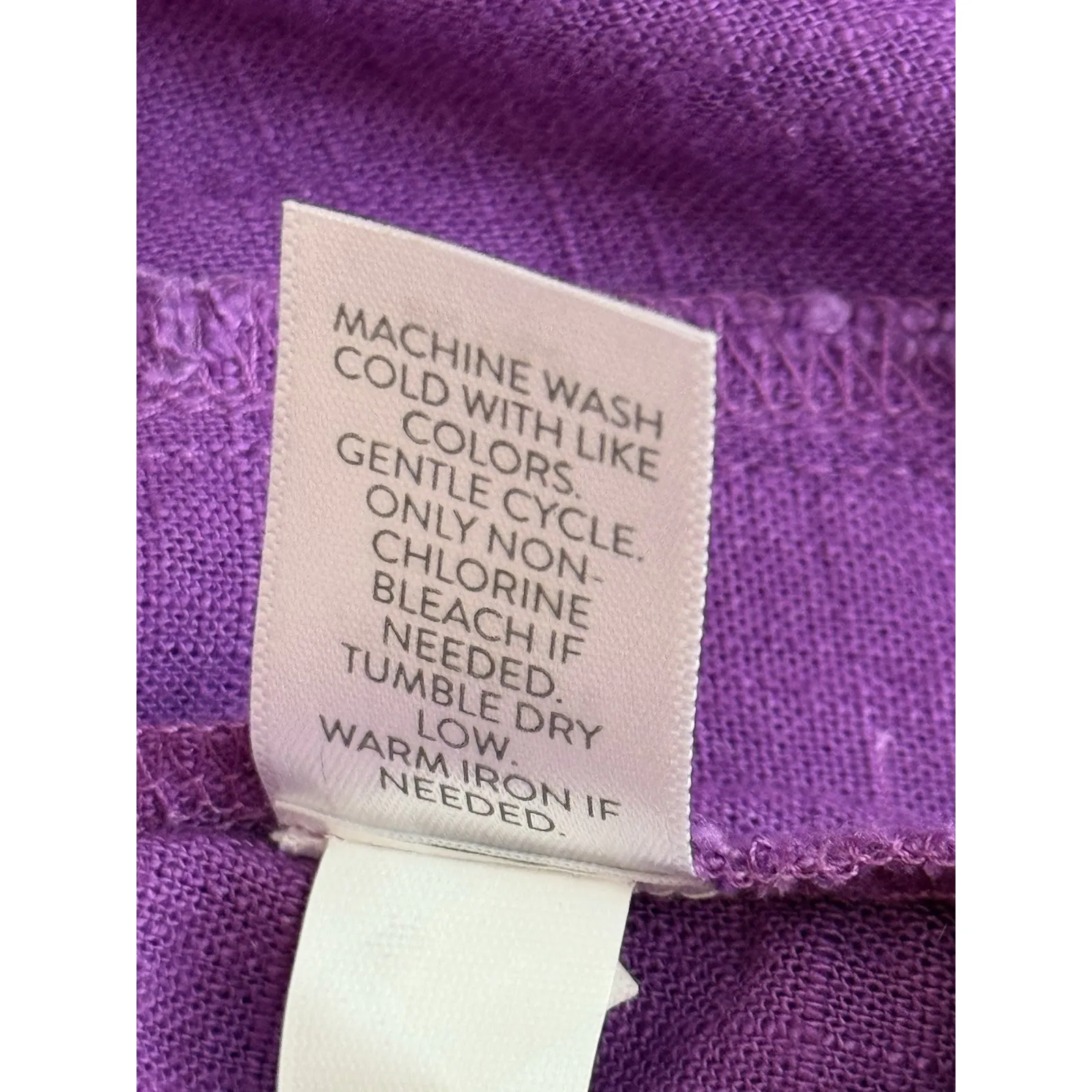 J.‎ Jill Viscose Linen Blend Midi Dress Purple Puff Sleeve Button Small Petite Size undefined - Image 5