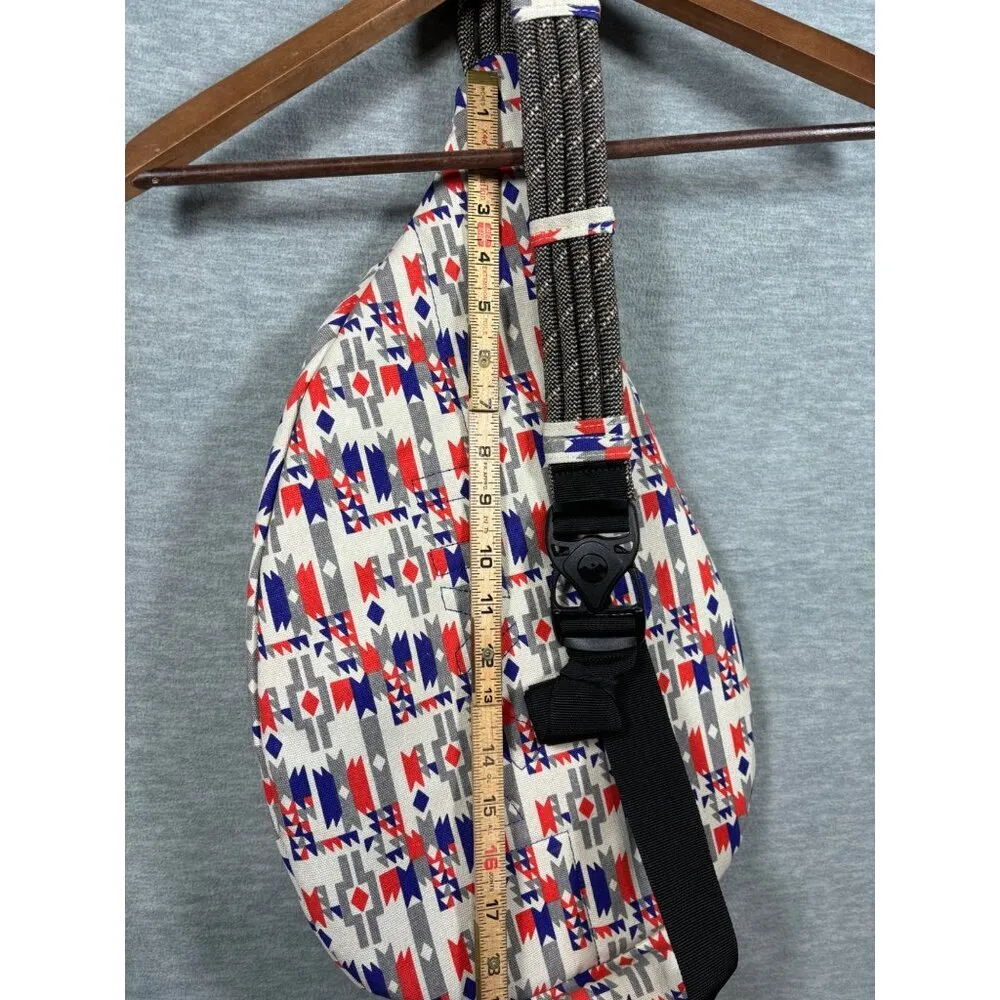 Kavu Rope Sling‎ Bag Aztec Print Canvas Crossbody Backpack Adjustable Strap - Image 7