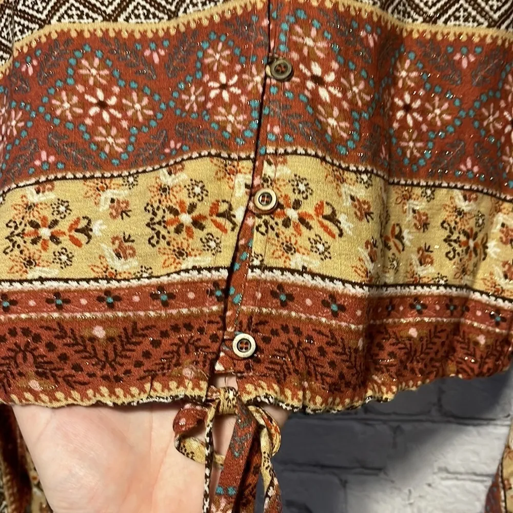 Sadie and Sage  Top Size Small Bell Sleeve Prairie Rustic Peasant Boho - Image 7