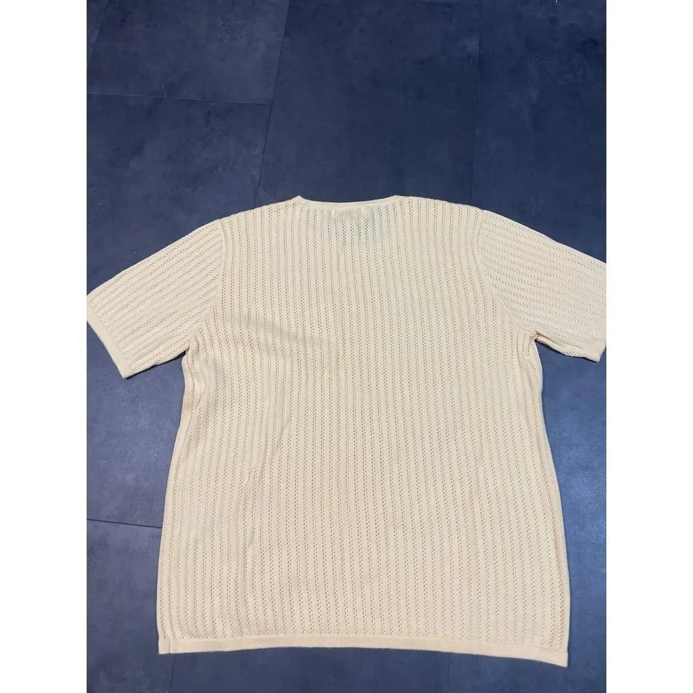 Jones New‎ York Beige Ribbed Short Sleeve Sweater - Size M B-117 - Image 4