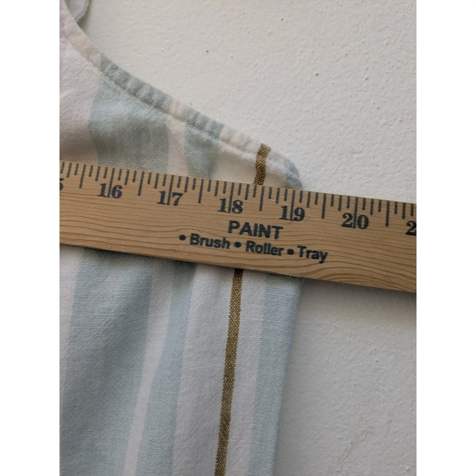 A NEW DAY Women's Shift Dress Linen Rayon Striped White Blue Size Medium - Image 7