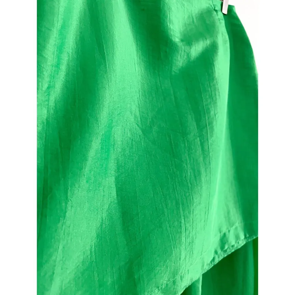 Anthropologie | Maeve Asymmetrical Sateen Skirt | Green | Sz 6 | NWT - Image 5