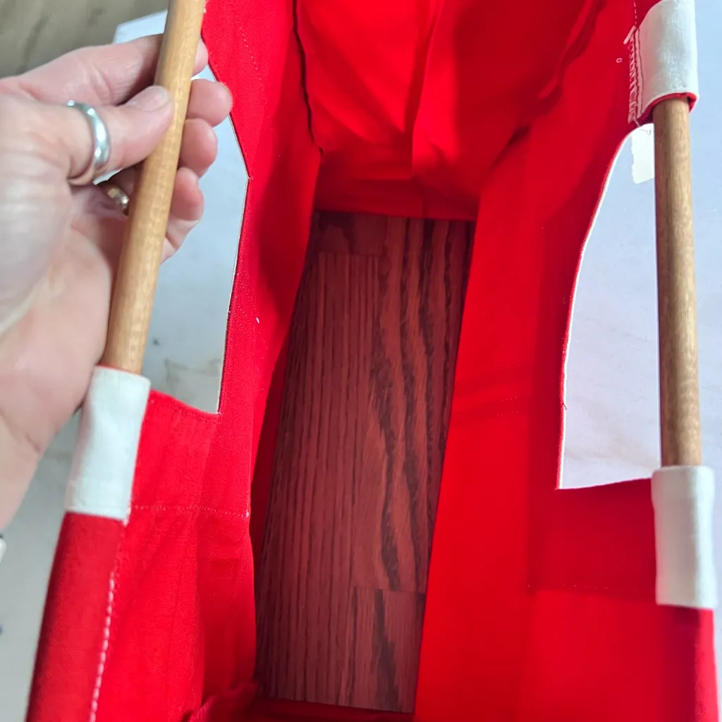 Vintage NWT Red‎ Tote Bag with Butterfly Design Red - Image 3