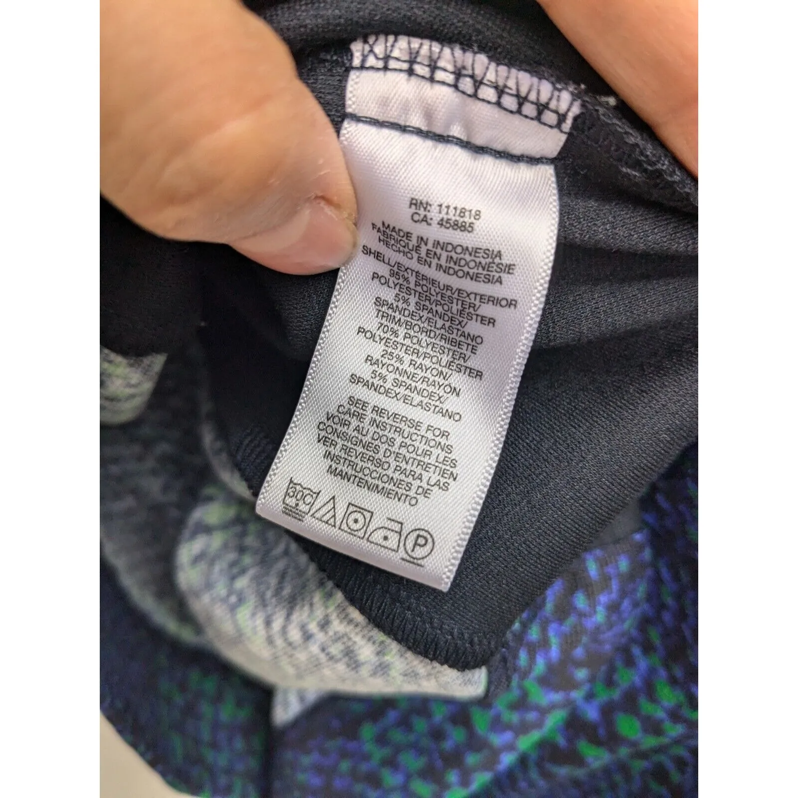 Michael Kors Women's Mini Dress Black Green Blue Paisley MK Size 14 Petite - Image 6