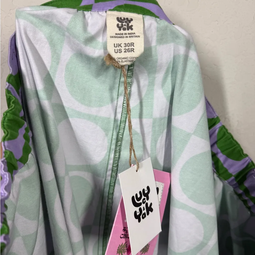 NWT Lucy & Yak Beau Trousers In Rhapsody Print Size 26R Purple - Image 12