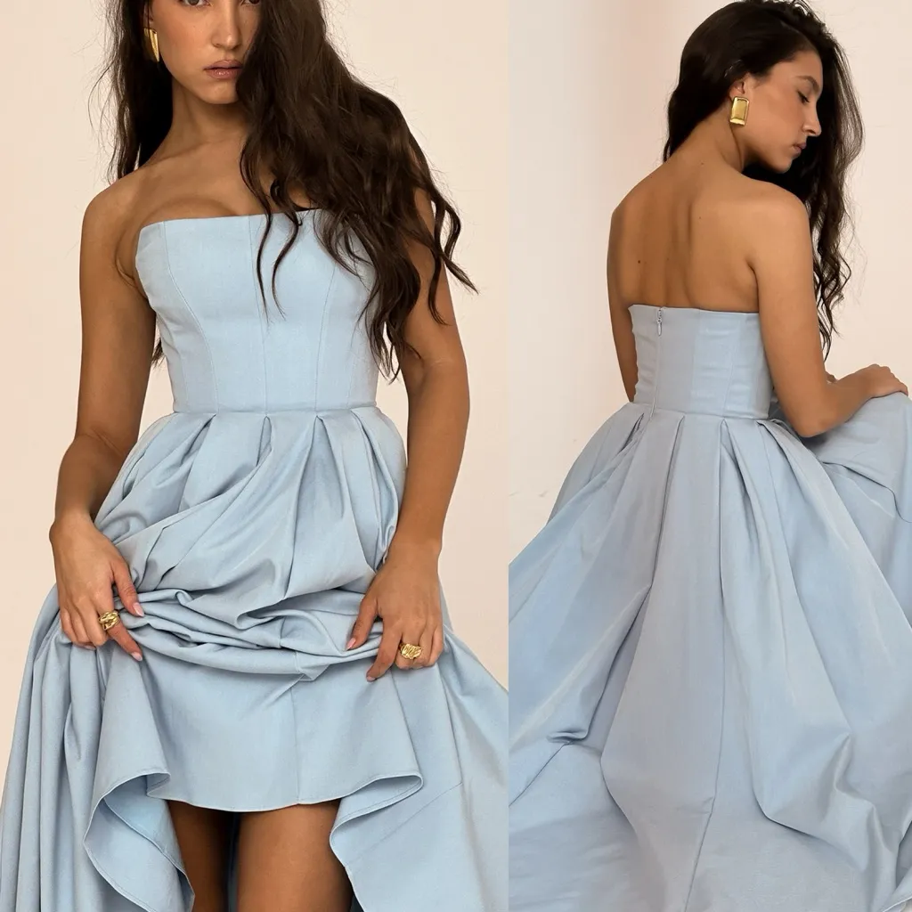 HOUSE OF CB AUDREY TUSCAN BLUE‎ STRAPLESS MIDI SUNDRESS IN SIZE XS - Image 9