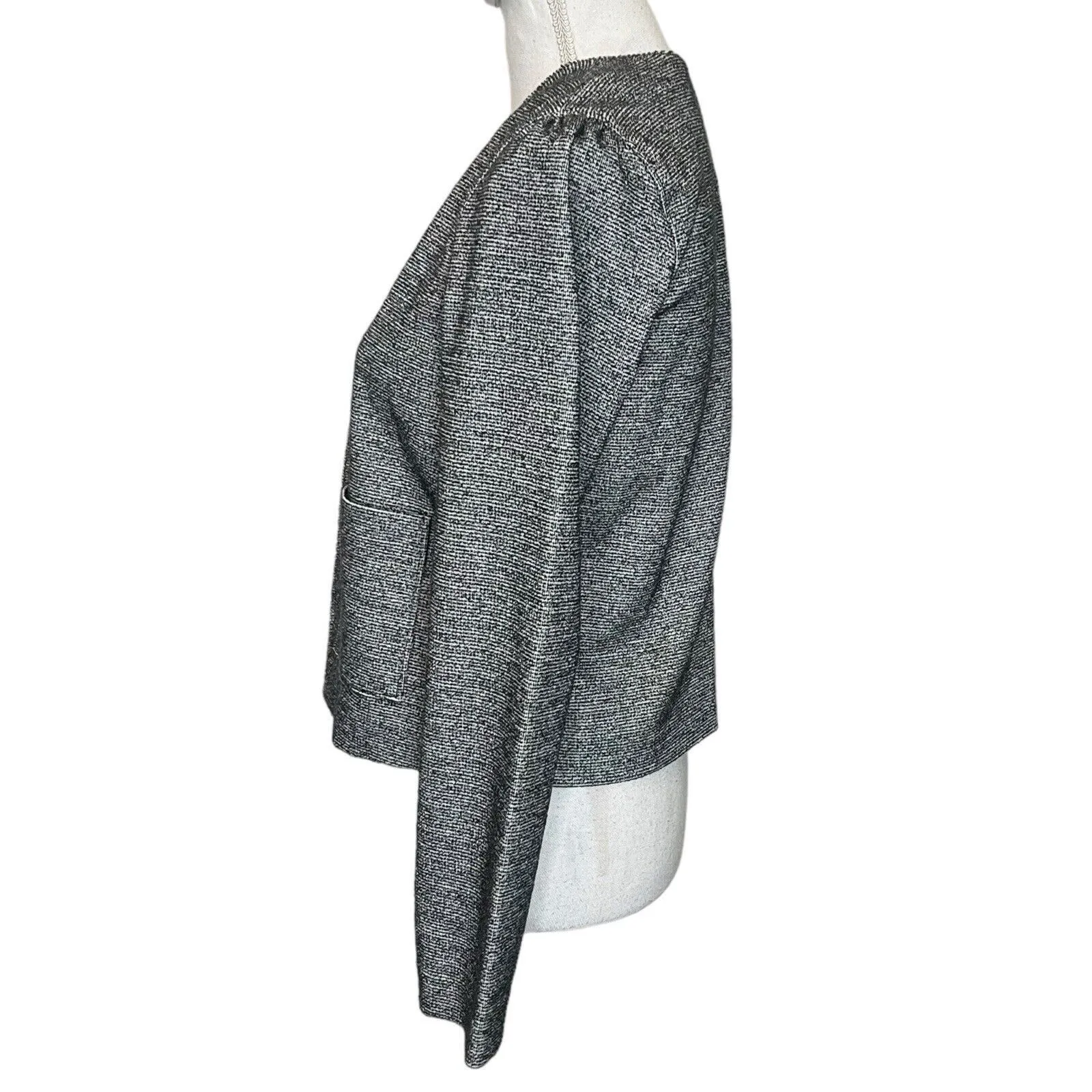 J.Crew NWT 365 Boucle Tweed Cropped Blazer Jacket Gray Women’s Size Small - Image 3