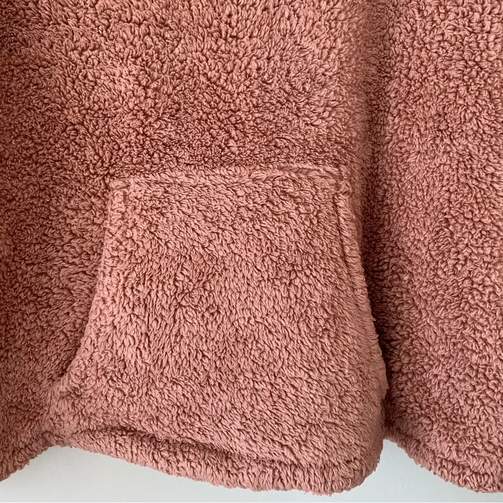 Cozy Charlotte Russe Brown/Pink Teddy Bear Hooded Fleece Pullover M - Image 2