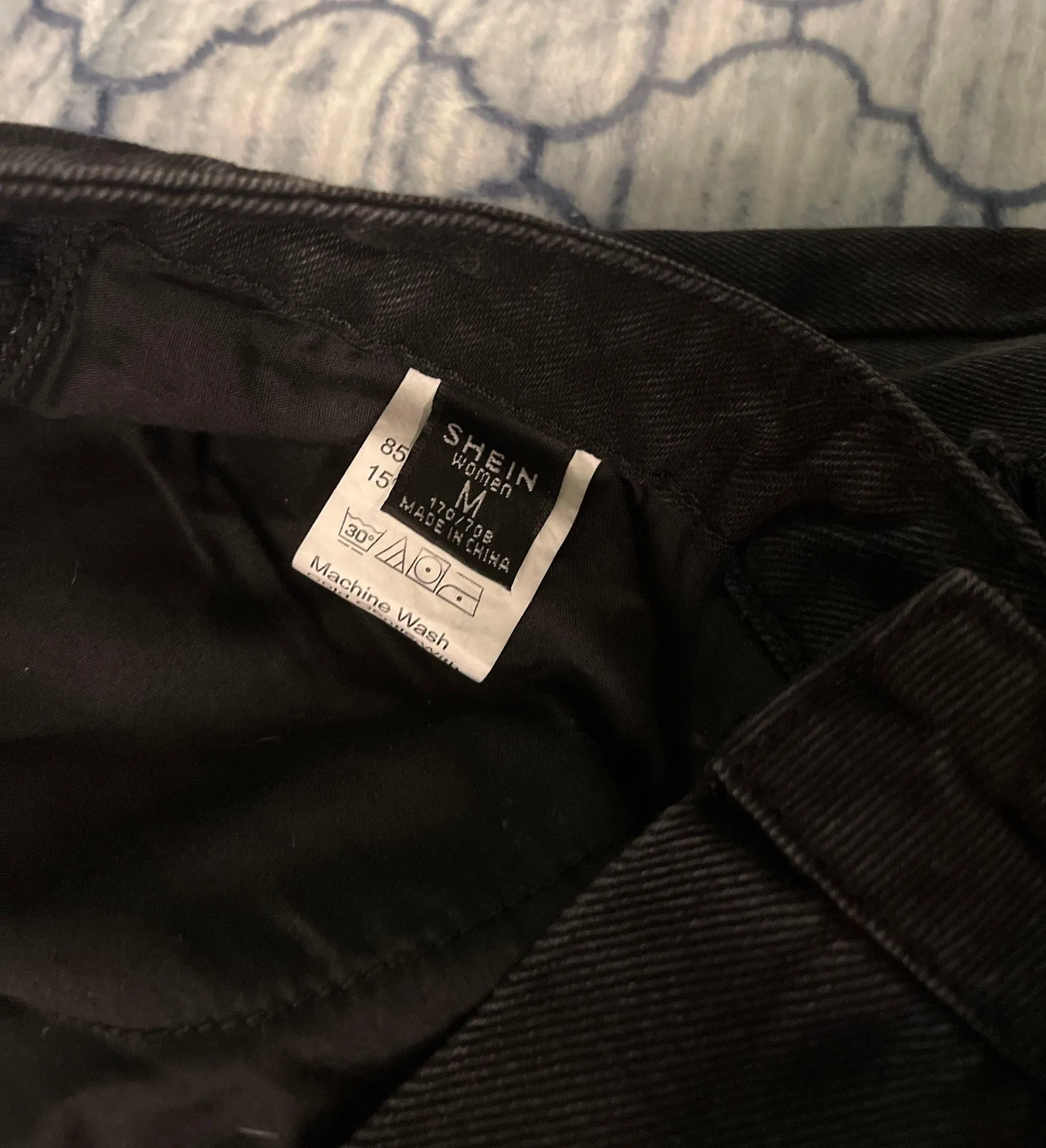 SheIn Black Ripped Mom Jeans - Image 3