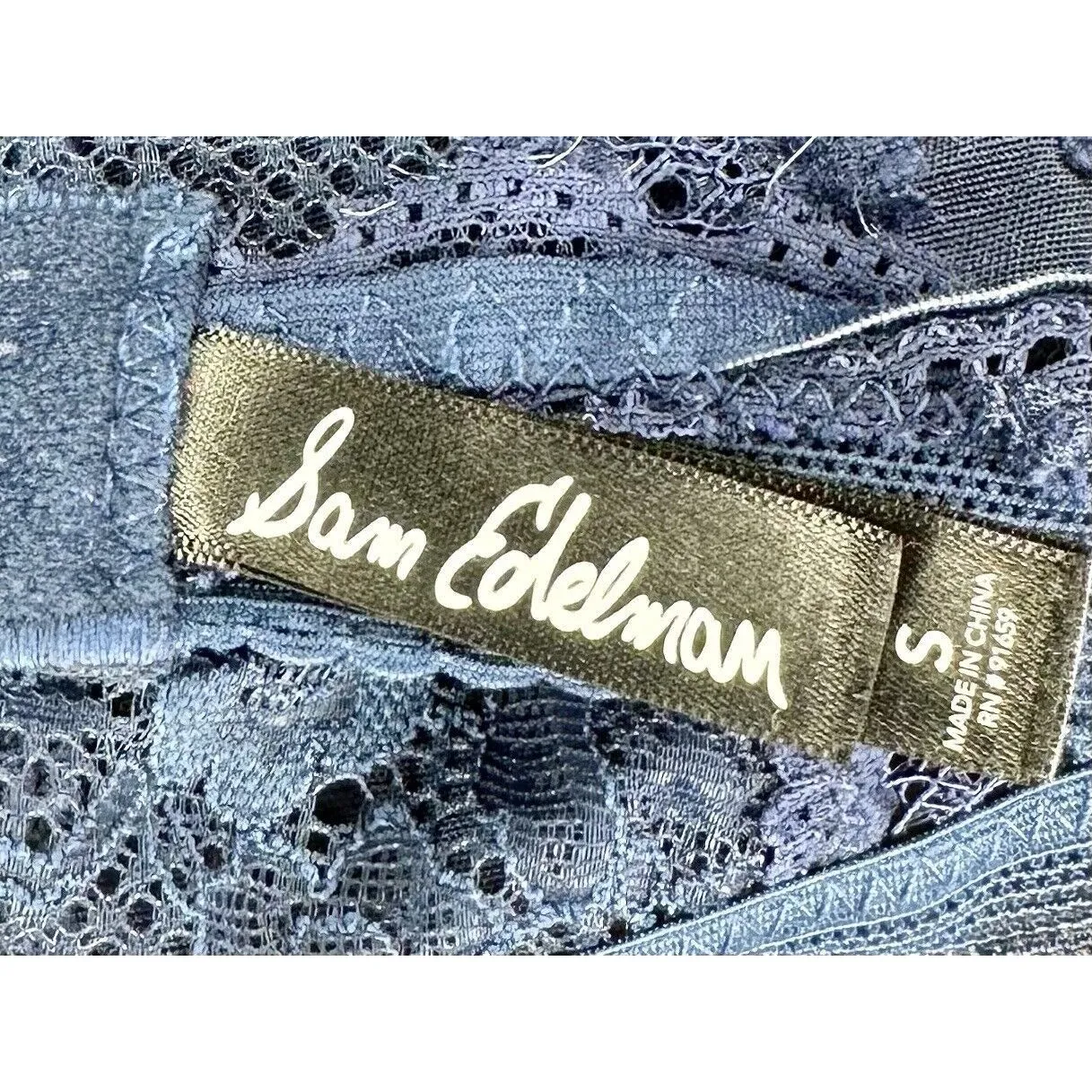 Sam Edelman Navy Blue Peekaboo Triangle Cup Lace Bralette Size S Small NWT!!! - Image 4