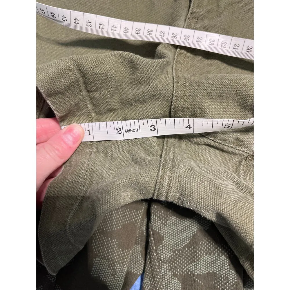 Madewell khaki green Denim Jean Shorts Stretch High Rise Classic Size 32 - Image 7