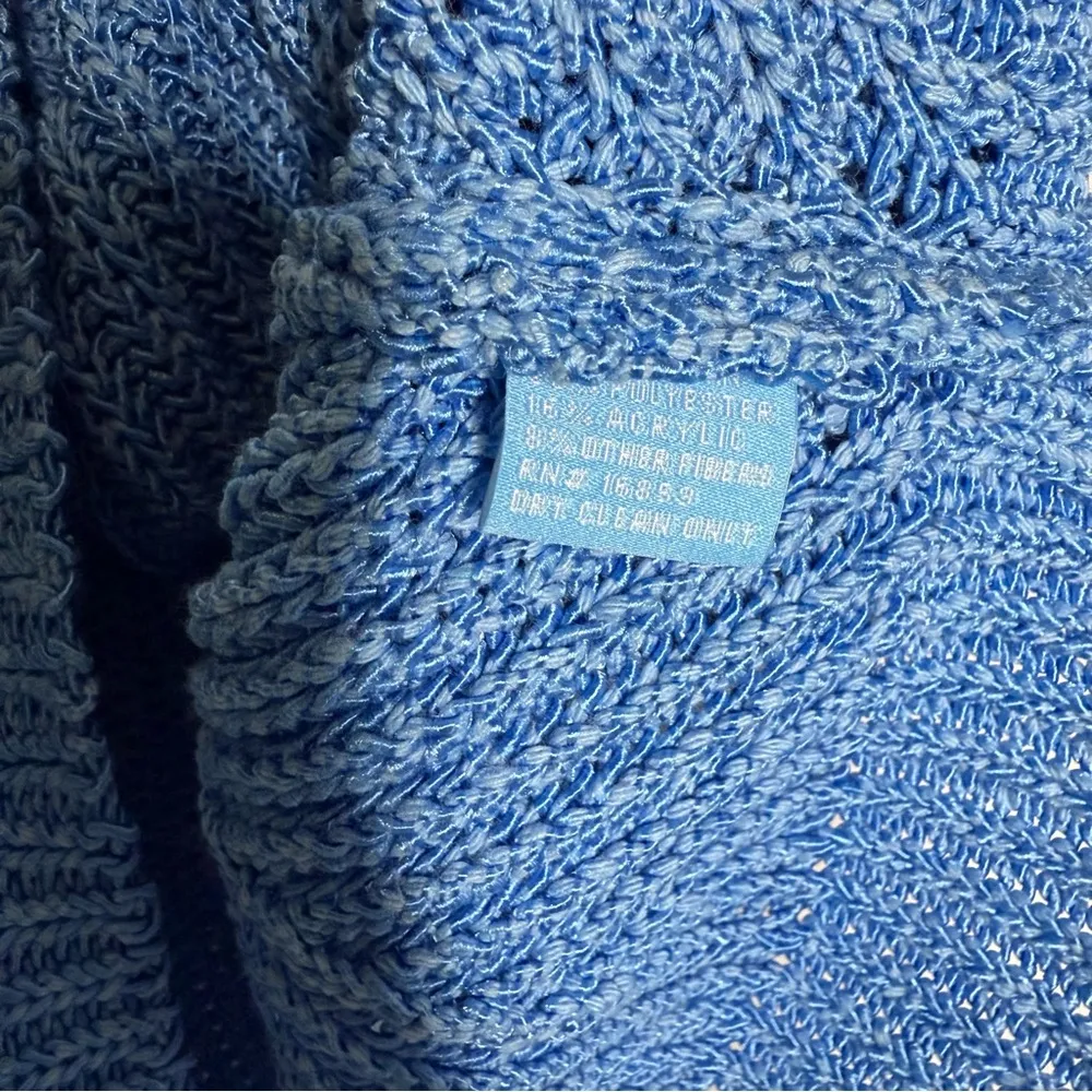 J. Mclaughlin Blue Amber Azzurro Sleeveless Sweater Stitch Knit Sweater XL $178 - Image 5